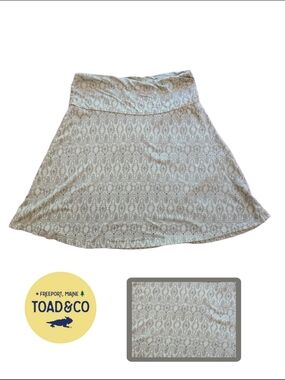 Toad&Co Light Green and Gray Patterned Chaka Skirt X-small